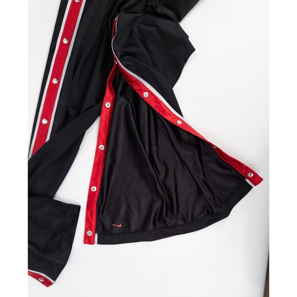 Nike Tear Away Snap Basketball Warmup Pants Y2K Black Red White Stripe Vintage - Picture 4 of 7